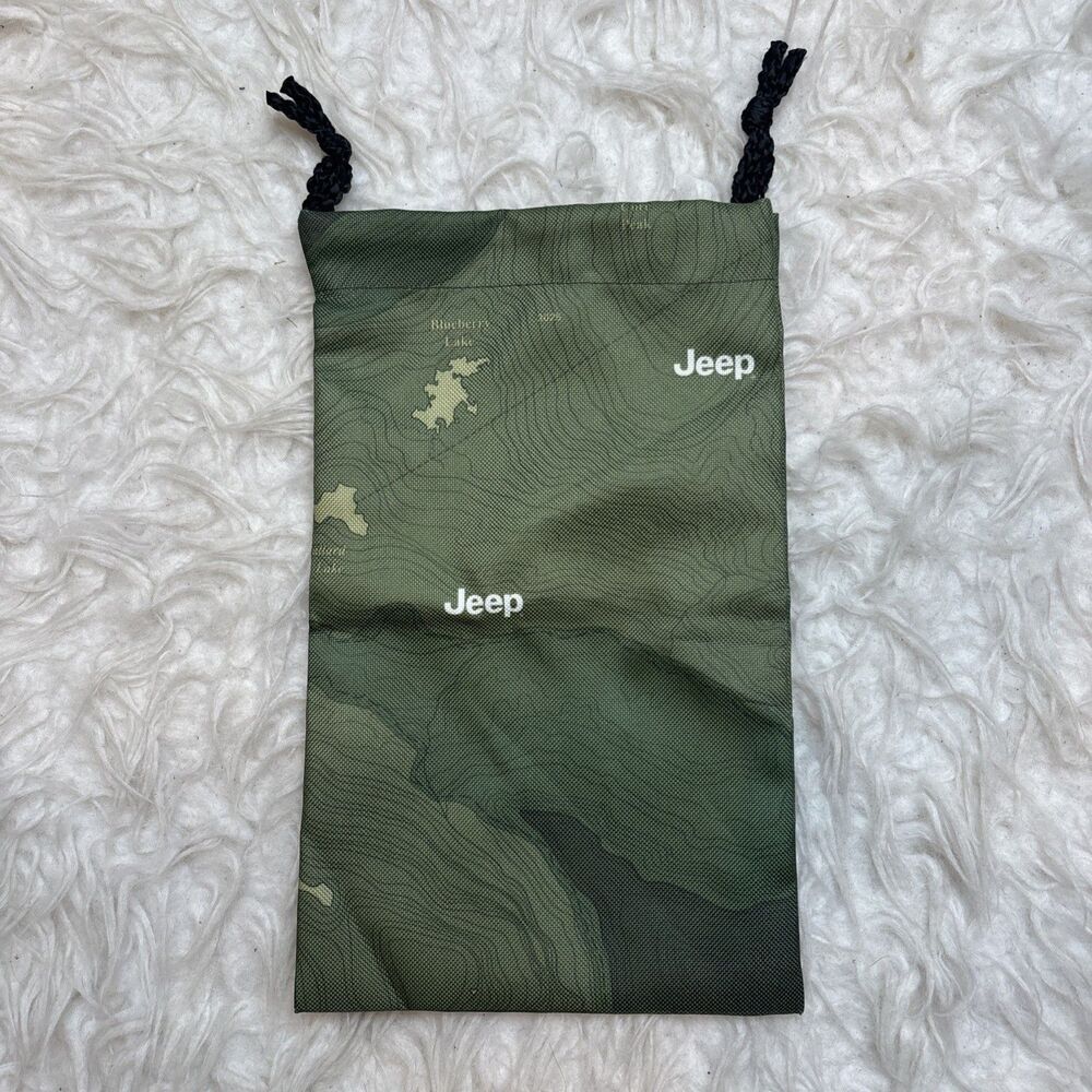 OEM 2020 JEEP Wrangler Green Drawstring Pouch Map Design